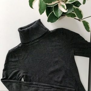 Viscose Blend Charcoal Grey Turtleneck